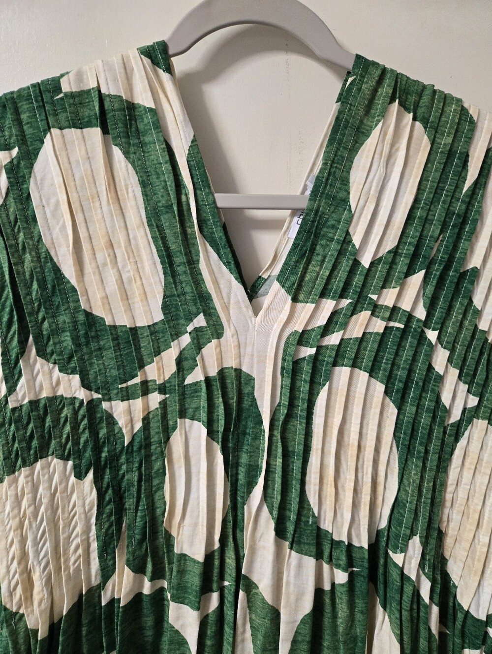 Chico's Green and Cream Circle-Print Maxi Dress - Picture 6 of 8